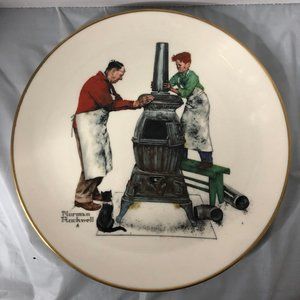 Norman Rockwell Fall The Coal Season's Coming Plate